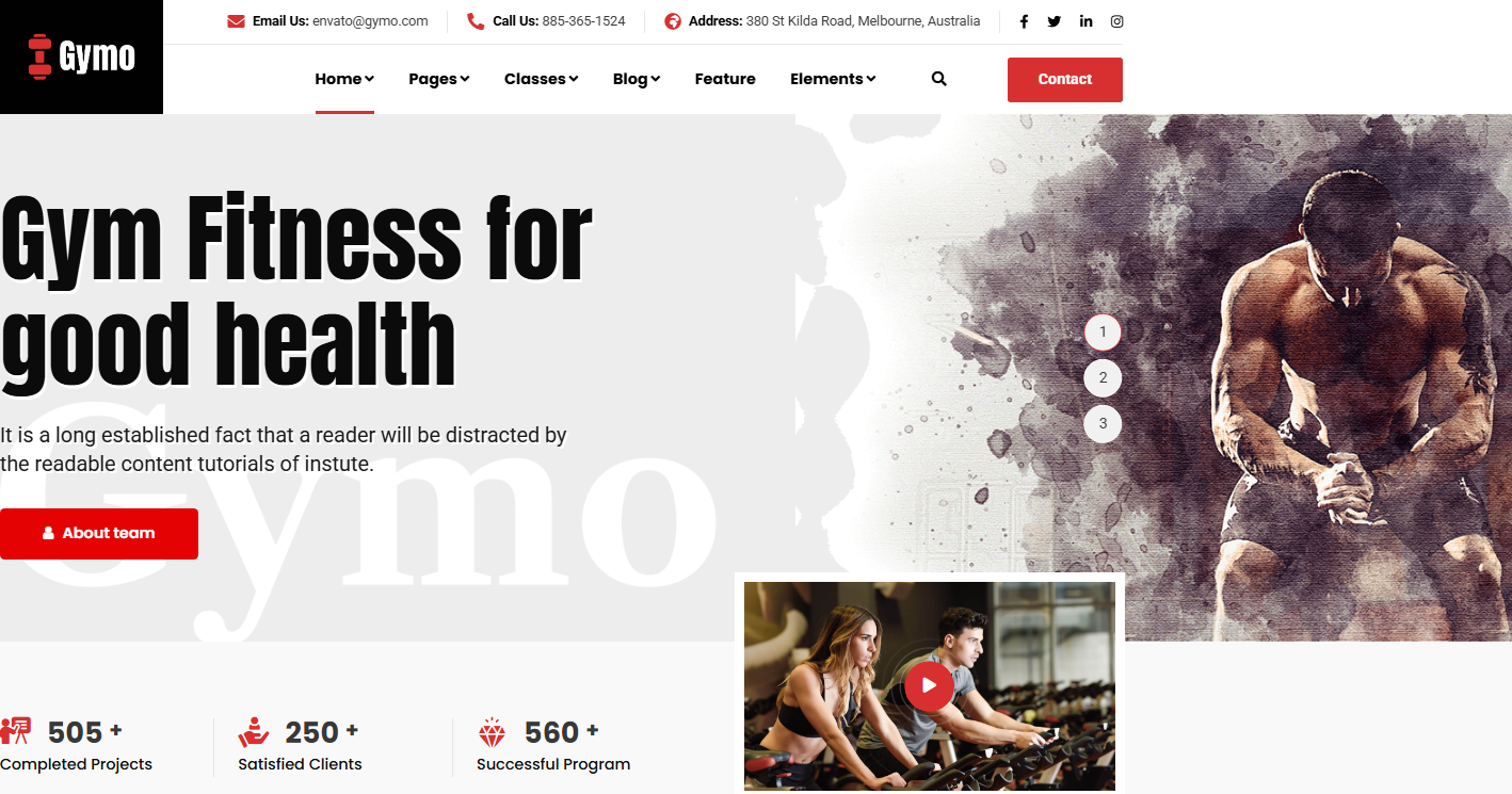 Gymo – Gym & Fitness WordPress Theme