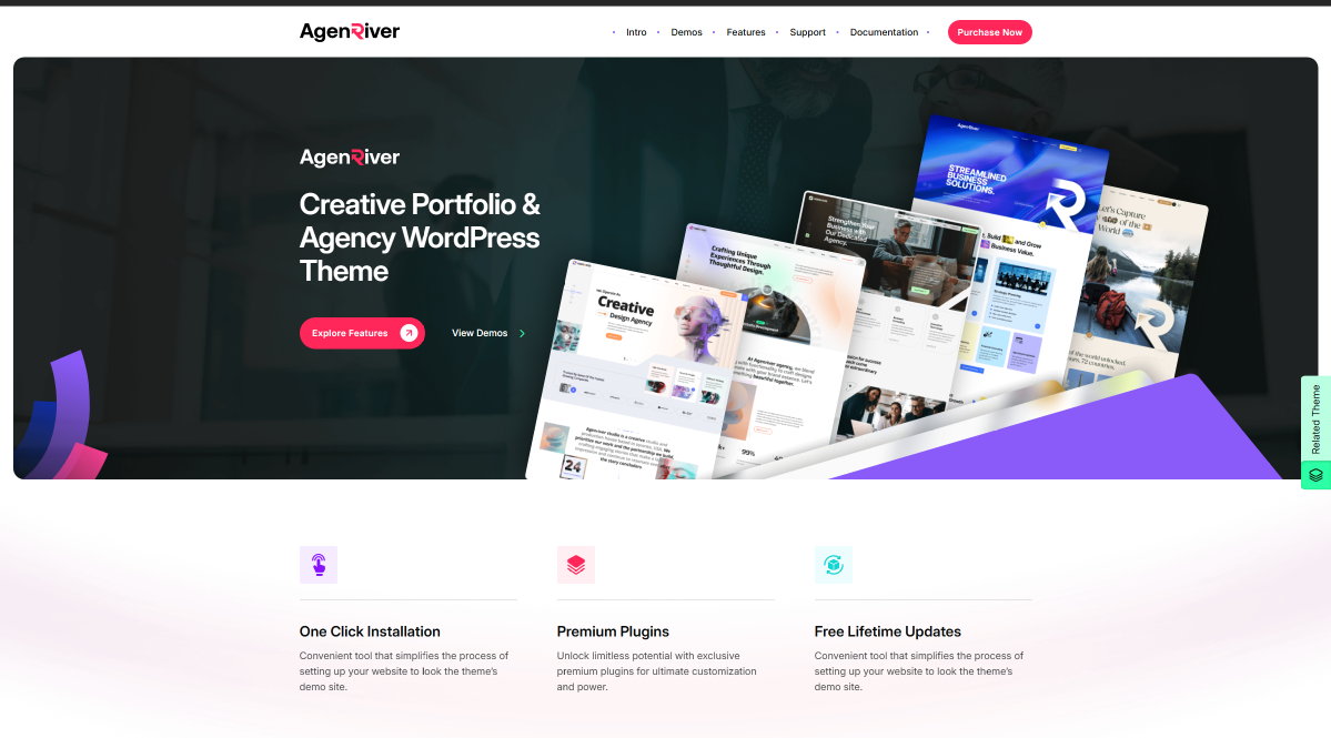Agenriver – Creative Portfolio Agency WordPress Theme