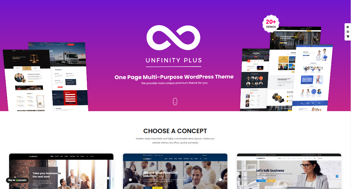 Unfinity – One Page WordPress Theme 
