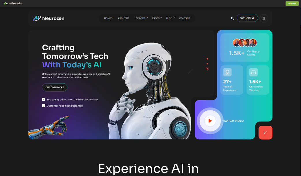 NeuroZen – AI Agency & Technology WordPress Theme