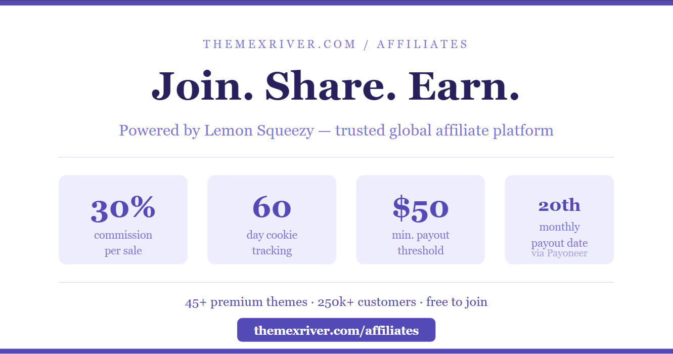 WordPress theme affiliate program