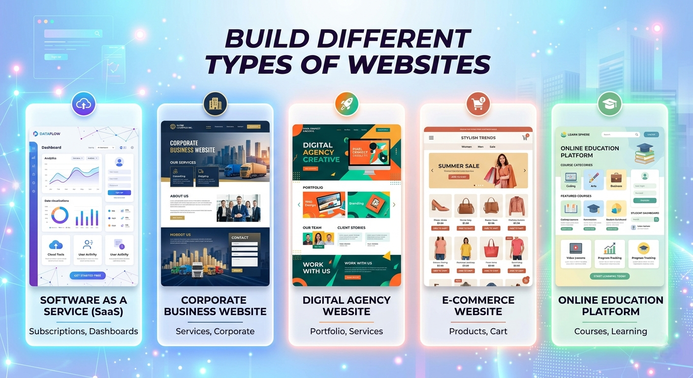 build different type of websites.
