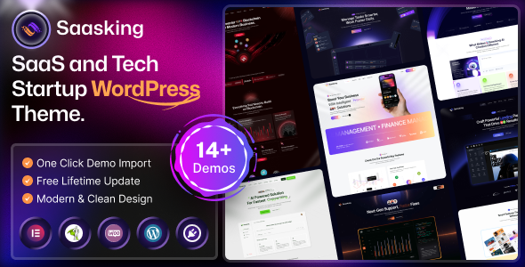 Saasking – Tech Startup & SaaS WordPress Theme