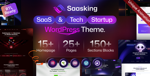 SaaS & Tech Startup WordPress Theme